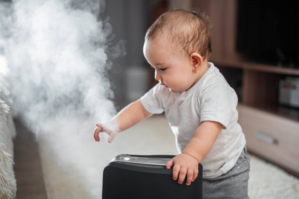 a baby with a humidifier Belleville MI