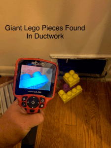 giant lego pieces found in ductwork Belleville MI